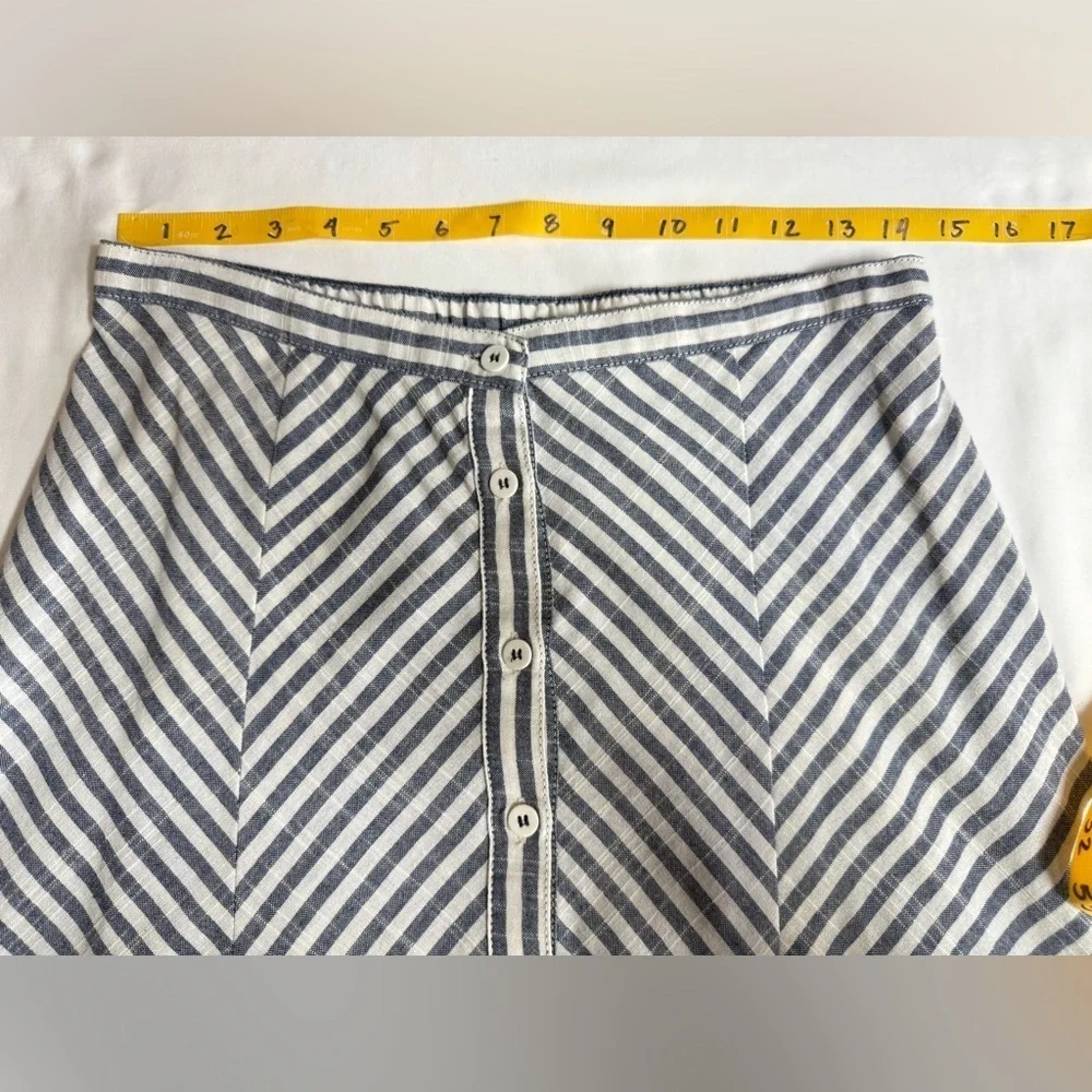 MAX STUDIO Blue and White stripe Maxi A-Line Skirt size M - Picture 14 of 15